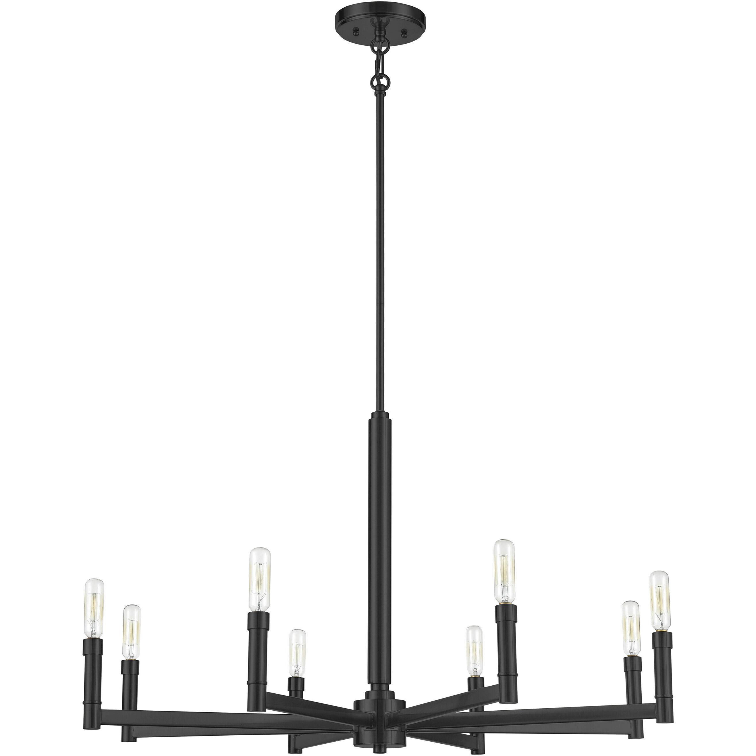 Daxley 8 Light 31.25 inch Matte Black Chandelier Ceiling Light